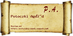 Potoczki Agád névjegykártya